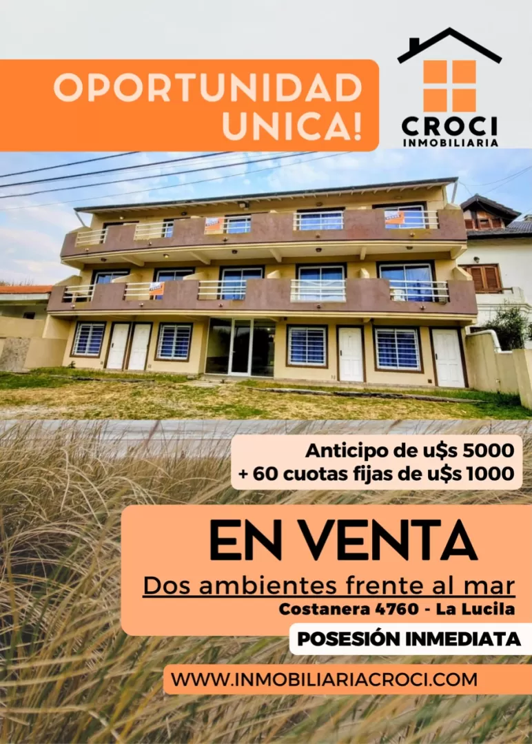 Departamento en Lucila del Mar - OPORTUNIDAD !!2 Amb. planta baja Frente Al Mar en La Lucila D1 (ID 20)